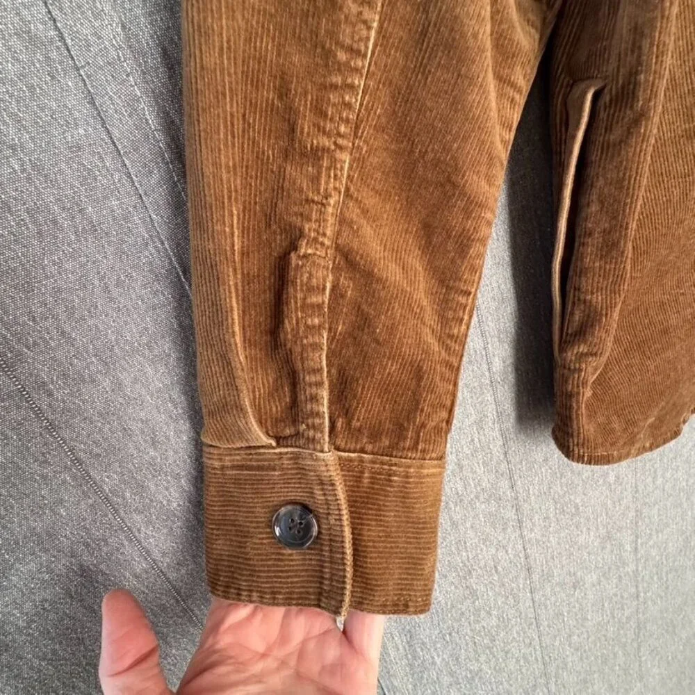 Banana Republic Corduroy Brown Button Front Shaket Chore Farm Jacket Size Medium - Picture 9 of 13
